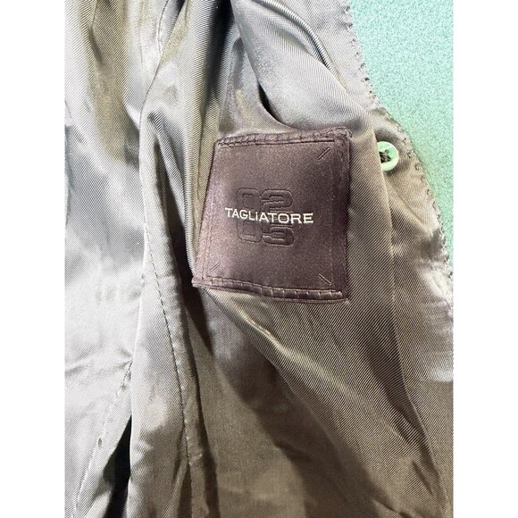TAGLIATORE Italian Green Cashmere Blend Double-Breasted Long Coat Size 40 US S/M - Picture 10 of 11
